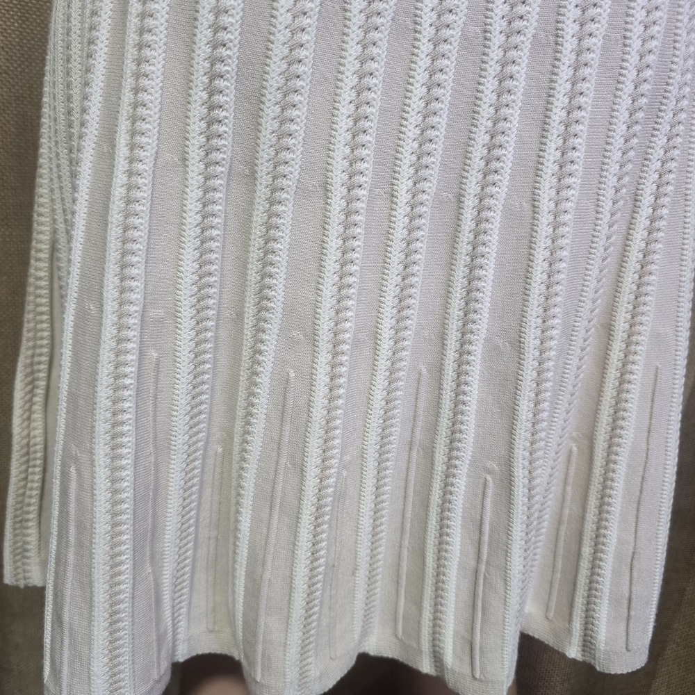 Lands' End Cream Textured Midi Dress - Picture 5 of 15